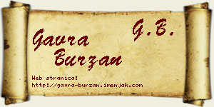 Gavra Burzan vizit kartica